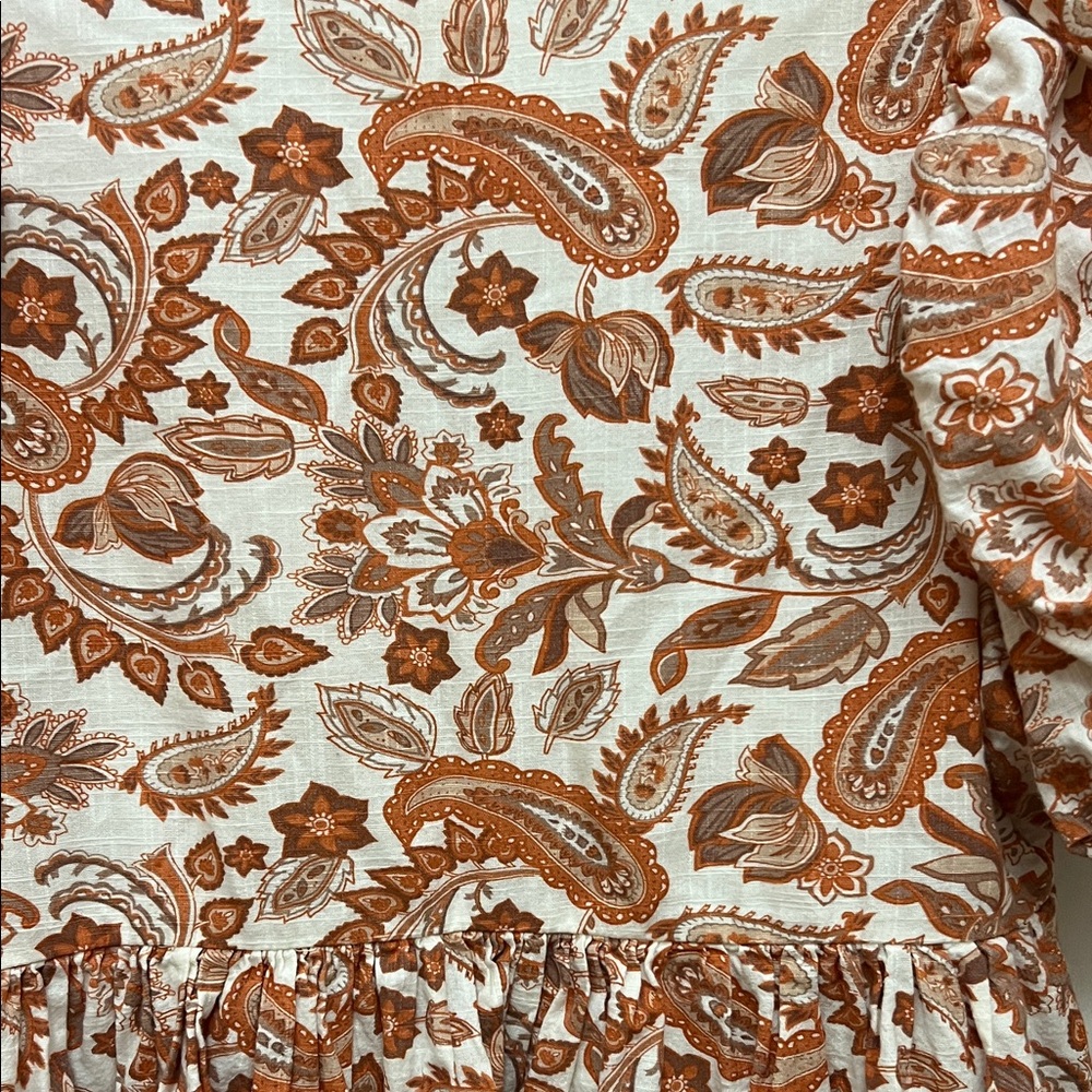 Anthropologie Puff-Sleeve Paisley Top M - Picture 10 of 10
